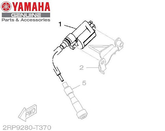 BOBINA DE IGNIÇÃO PARA YS150 FAZER 2020 E 2021 E  YBR150 FACTOR 2019 A 2021 ORIGINAL YAMAHA