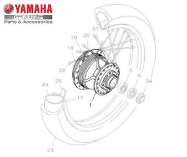 CUBO DA RODA TRASEIRA PARA XTZ125X MOTARD ORIGINAL YAMAHA