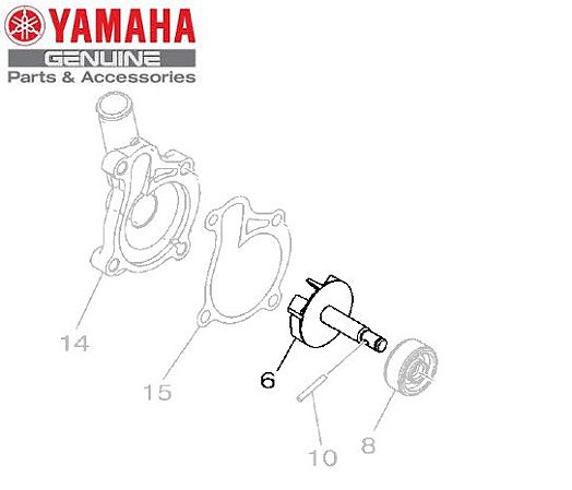 EIXO IMPULSOR DA BOMBA DA AGUA PARA MT-03 E YZF-R3 ORIGINAL YAMAHA