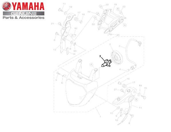LAMPADA DO FAROL (12V-60/55W) PARA MT-03 , MT-07 , MT-09 ORIGINAL YAMAHA
