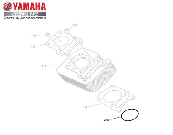 ANEL DE BORRACHA DO CILINDRO PARA YBR125 ,YBR125 FACTOR , XTZ125 E TTR125 ORIGINAL YAMAHA