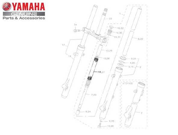 MOLA DA SUSPENSAO DIANTEIRA PARA XTZ150 CROSSER ORIGINAL YAMAHA