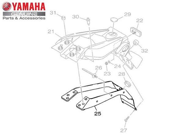 SUPORTE DO FIXADOR TRASEIRO PARA XJ6-N E XJ6-F ORIGINAL YAMAHA