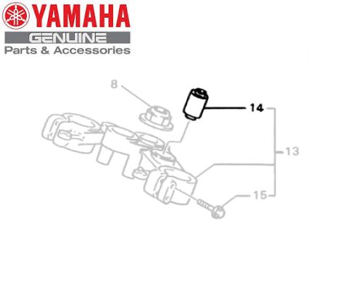 AMORTIZADOR ( BUCHA ) DO FIXADOR DO GUIDÃO PARA XT600E , TÉNÉRÉ 600 E XT660R ORIGINAL YAMAHA