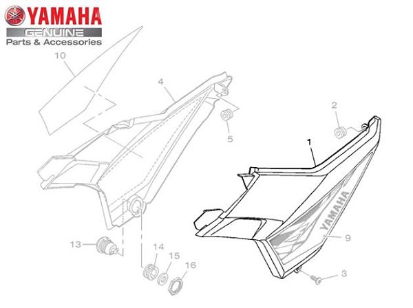 TAMPA LATERAL ESQUERDA PARA XTZ150 CROSSER 2015 a 2021 ORIGINAL YAMAHA