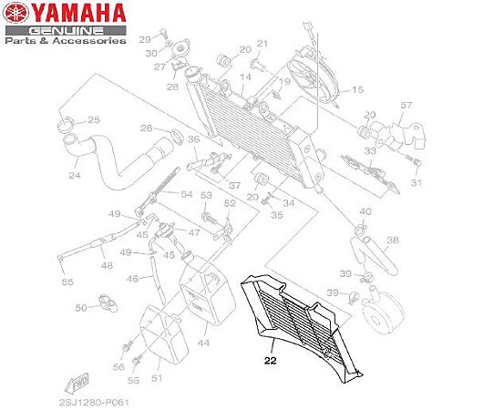 GRADE DO RADIADOR PARA XJ6-N ORIGINAL YAMAHA