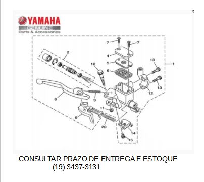 CILINDRO MESTRE DO FREIO DIANTEIRO PARA NEO125 UBS 2017 ATE 2025 ORIGINAL YAMAHA (CONSULTAR PRAZO DE ENTREGA E ESTOQUE)