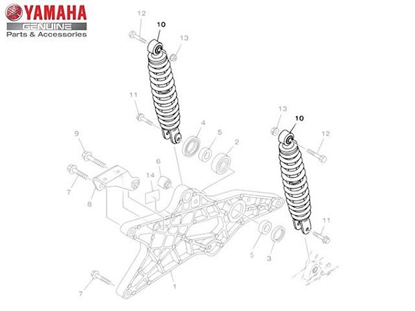 AMORTECEDOR TRASEIRO PARA AT115 NEO 2010 A 2012 ORIGINAL YAMAHA (CONSULTAR PRAZO DE ENTREGA E ESTOQUE)