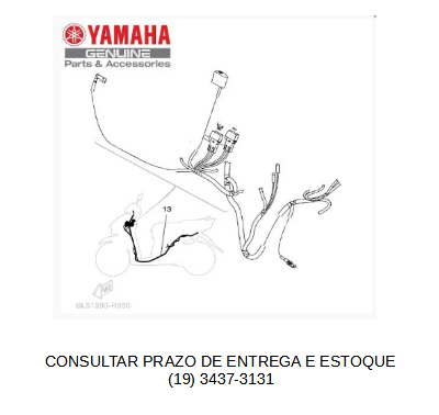CHICOTE DE FIOS CONJUNTO PARA NEO 125 2017 ATE 2025 ORIGINAL YAMAHA (CONSULTAR PRAZO DE ENTREGA E ESTOQUE)