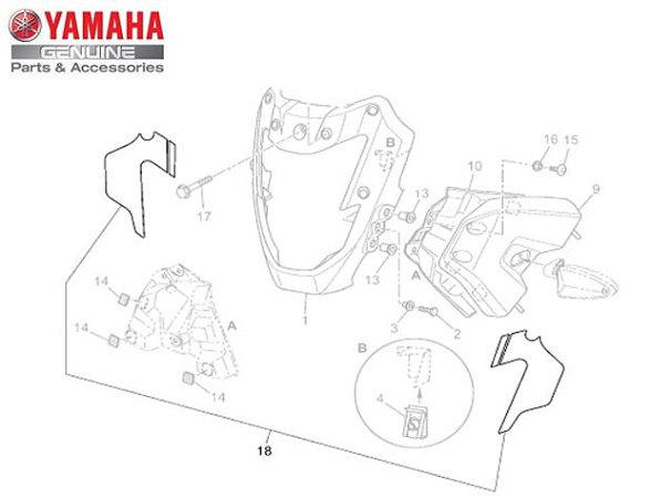 ADESIVOS DA CARENAGEM DO FAROL PARA XT660Z TÉNÉRÉ ORIGINAL YAMAHA