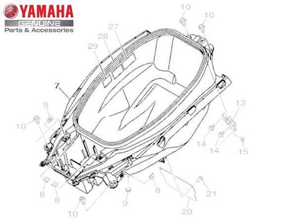 CAIXA DO SELIM OU BAU INTERNO PARA NMAX 160 ORIGINAL YAMAHA