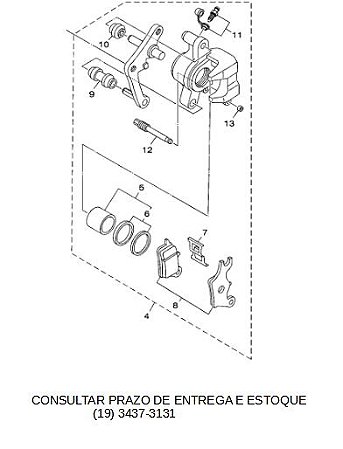 PINCA DE FREIO DIANTEIRA COMPLETA PARA YS150 FAZER E NEO125 2016 A 2021 ORIGINAL YAMAHA (CONSULTAR PRAZO DE ENTREGA E ESTOQUE)