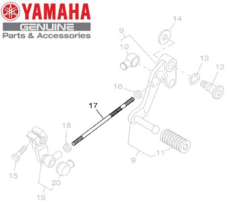 HASTE DO PEDAL DE CAMBIO PARA FAZER 250 2006 A 2011 ORIGINAL YAMAHA