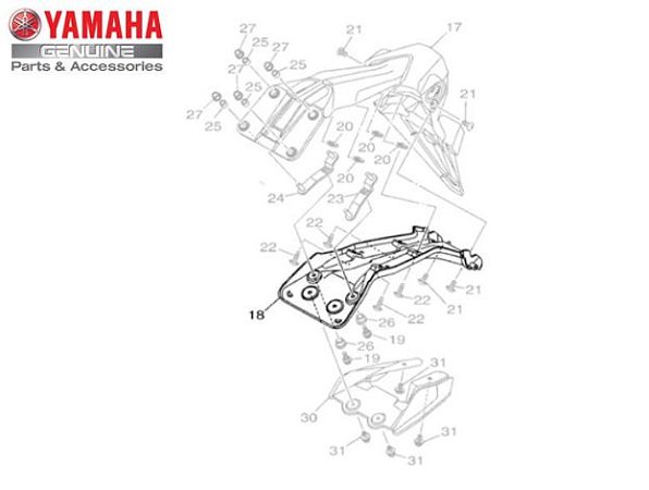 REFORÇO DO PARALAMA TRASEIRO PARA MT-03 E YZF-R3 ORIGINAL YAMAHA