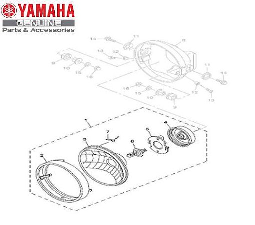 FAROL DIANTEIRO CONJUNTO PARA YS250 FAZER 2010 EDIÇÃO LIMITADA ORIGINAL YAMAHA