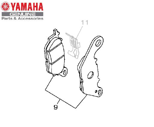KIT PASTILHA DE FREIO TRASEIRA PARA NMAX 160 2021 E 2022 ORIGINAL YAMAHA