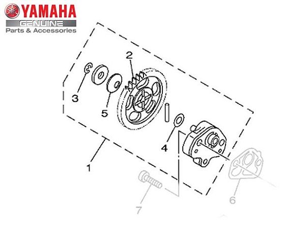 BOMBA DE OLEO COMPLETA PARA YBR125 , YBR125 FACTOR , XTZ125 , TTR125 ORIGINAL YAMAHA (CONSULTAR PRAZO DE ENTREGA E ESTOQUE)