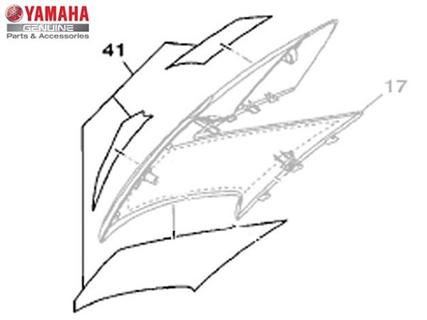 KIT GRÁFICO TOMADA DE AR DIREITO FAZER 250 2016 E 2017 ORIGINAL YAMAHA