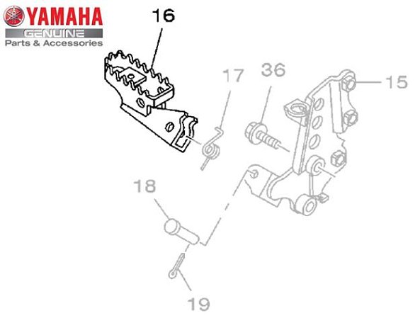 PEDALEIRA OU ESTRIBO DIANTEIRO DIREITO PARA LANDER 250 , TENERE 250 , CROSSER 150 E XTZ125 ORIGINAL YAMAHA (CONSULTAR PRAZO DE ENTREGA E ESTOQUE)