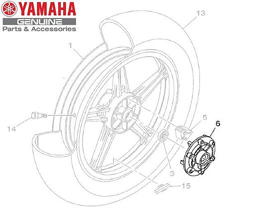 FLANGE OU EMBREAGEM DO CUBO DA RODA TRASEIRA PARA FAZER 250 E FZ25 2018 ATE 2023 ORIGINAL YAMAHA (CONSULTAR PRAZO DE ENTREGA E ESTOQUE)