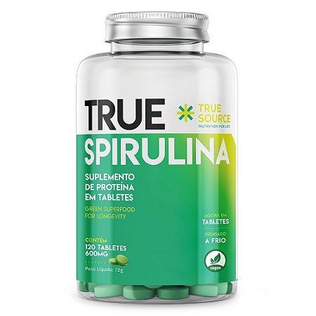 SPIRULINA 600MG - 120 TABLETES - TRUE SOURCE