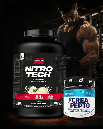 Combo Whey Nitrotech (900g) + Creatina Crea Pepto (300g)