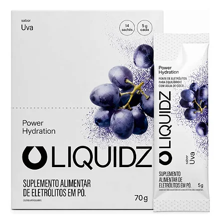 LIQUIDZ® - Suplemento de Eletrólitos Zero açúcares e Sem corantes - Cx 14 Sticks