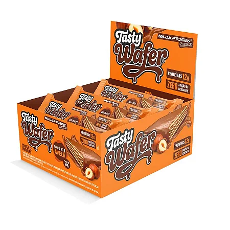 Tasty Wafer Chocolate com Avelã 50G CX12