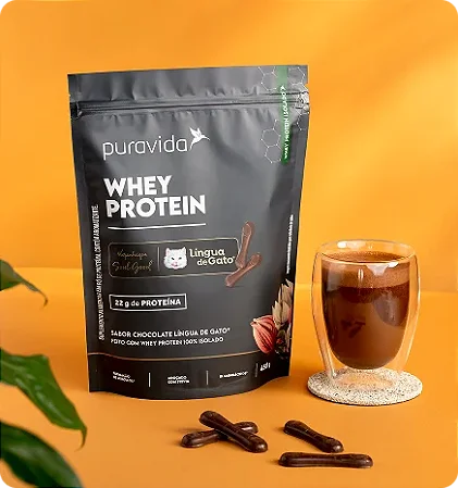 WHEY PROTEIN ISOLADO SABOR CHOCOLATE LÍNGUA DE GATO | Puravida