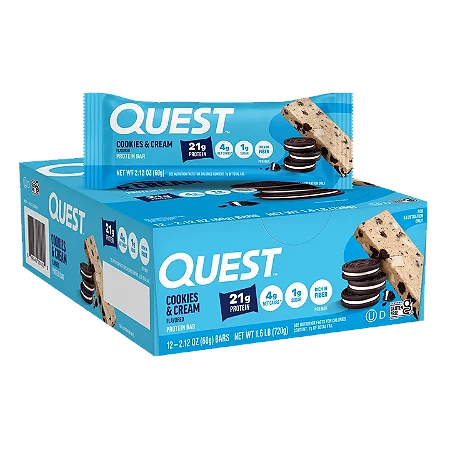 Quest Bar Protein Cookies & Cream 60g | 12un