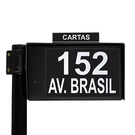 Caixa de Correio Inteligente Modelo Padrão Preta com Iluminação