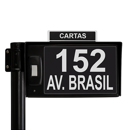 Caixa de Correio Inteligente Preta com Iluminação e Campainha