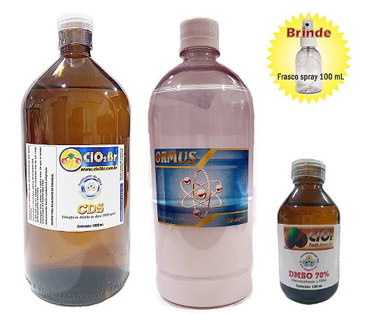 COMBO VITALIDADE (CDS 1000ML + ORMUS 1000ML + DMSO 70% 100ML)
