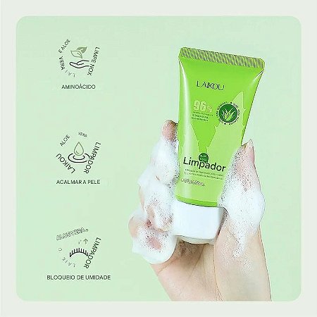 Estética - Sabonete líquido calmante com Aloe Vera - Removedor de expressão de acnes