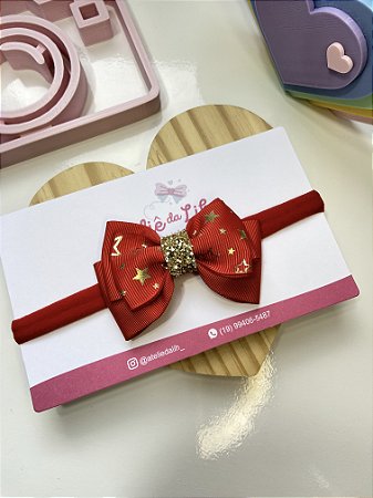 Faixinha slim gravatinha com detalhe dourado