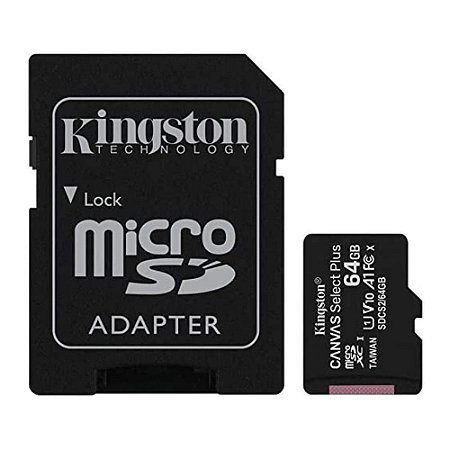 CARTAO 64 GB MICRO SD SELECT PLUS 100MBPS KINGSTON