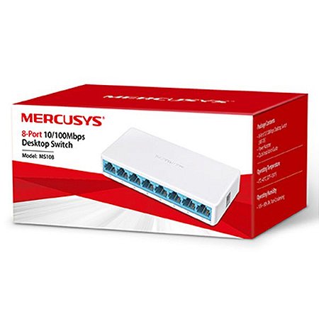 HUB SWITCH 8 PORTAS MS108 10/100 MERCUSYS
