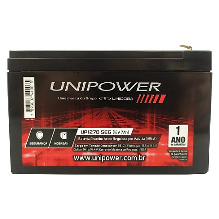 BATERIA SELADA UNIPOWER 12V 7,0AH (UP1270SEG) O