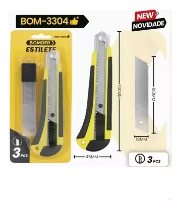ESTILETE + 3 LAMINAS BOM-3304 BOMDER