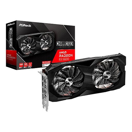 PLACA DE VIDEO RADEON RX 6600 CHALLENGER D 8GB GDDR6 ASROCK 90-GA2RZZ-00UANF