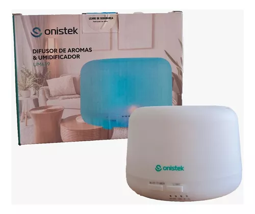UMIDIFICADOR DE AR LUZ NOTURNA COLORIDA SILENCIOSO POTENCIA 12W 500ML ON-UM619 ONISTEK
