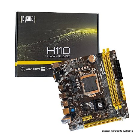 PLACA MAE H110 DDR4 US 3.0 6 7 8 9 GERAÇÃO HDMI VGA REDE GIGALAN SLOT PARA M.2 NVME OU SATA 3 G-H110 REVENGER