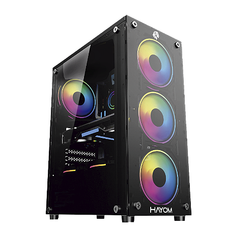 GABINETE GAMER INCLUSO 4 FAN INCLUSO VIDRO TEMPERADO GB1749 HAYOM