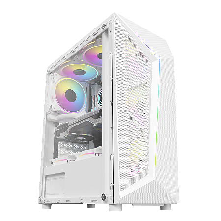 GABINETE GAMER BRANCO INCLUSO 4 FANS INCLUSO VIDRO TEMPERADO GB1733 HAYOM