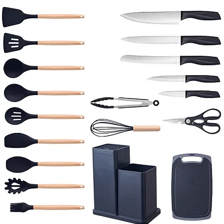 KIT DE UTENSILIOS DE SILICONE PARA COZINHA 19 PECAS RESISTENCIA TERMICA ON-LD004 ONISTEK