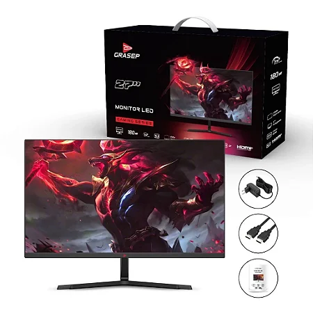 MONITOR GAMER 27 POLEGADAS 180HZ 1MS IPS FAST FULL HD HDMI DP D-270G/180H GRASEP