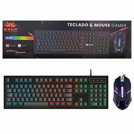KIT TECLADO E MOUSE GAMER RGB KP-TE115 KNUP