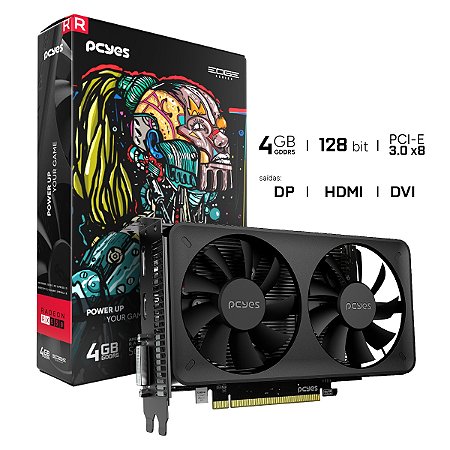 PLACA DE VIDEO RX550 4GB GDDR5 128 BITS DUAL FAN PROJETO EDGE PVEX5504GBDF PCYES