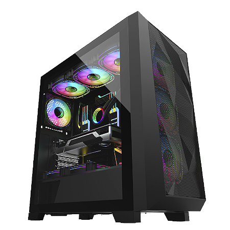GABINETE GAMER 4 FANS INCLUSO VIDRO TEMPERADO GB1770 HAYOM