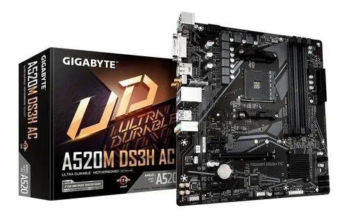 PLACA MAE GIGABYTE AMD (AM4) DDR4 MICRO ATX WIFI A520M DS3H AC